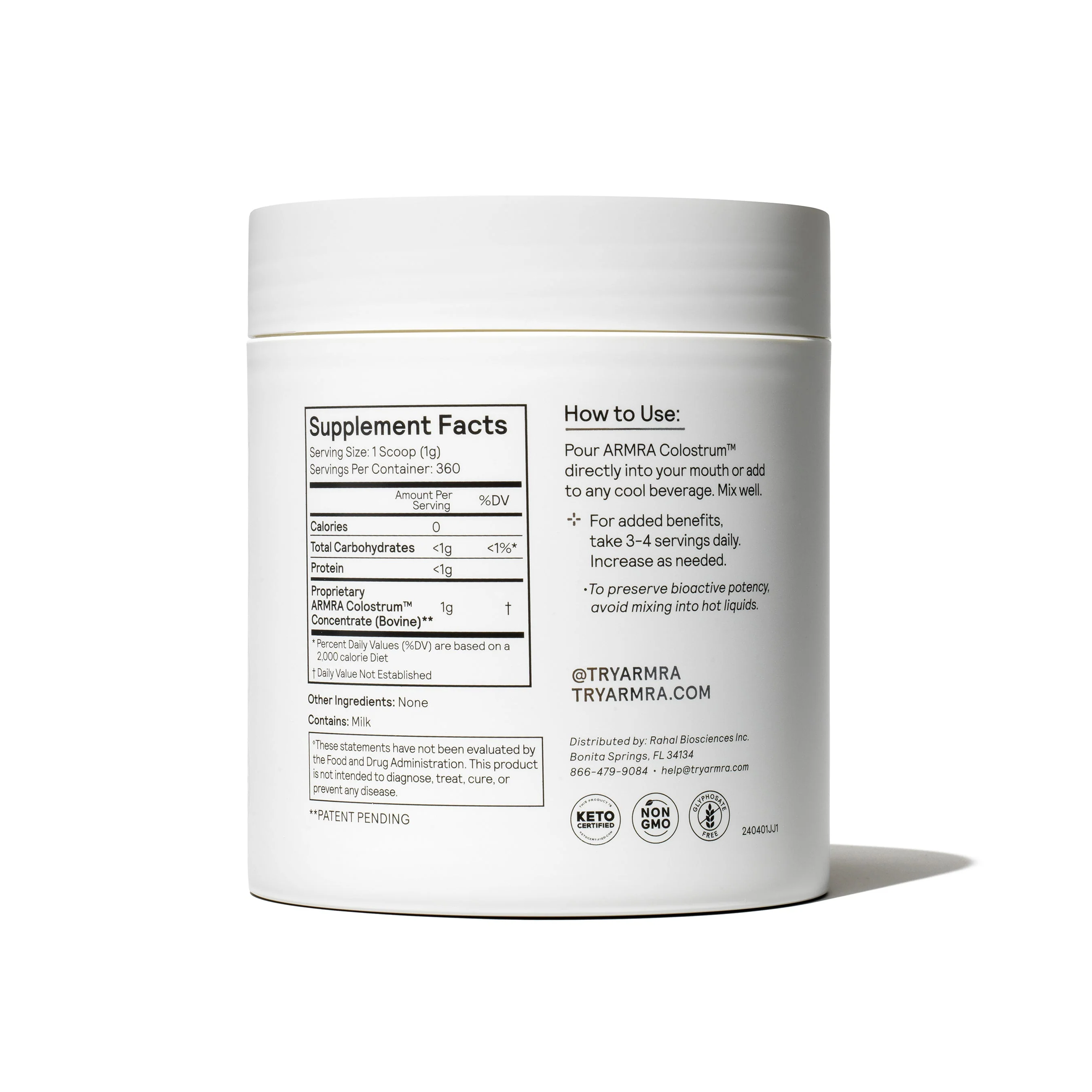 ARMRA Colostrum Unflavored Jar - XL - Image 5